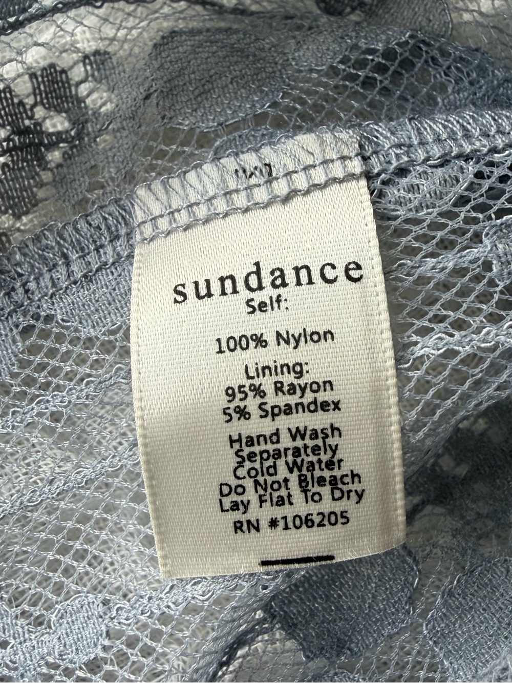 Sundance Dusty Blue Lace Tiered Midi Dress Size Large - Picture 7 of 12